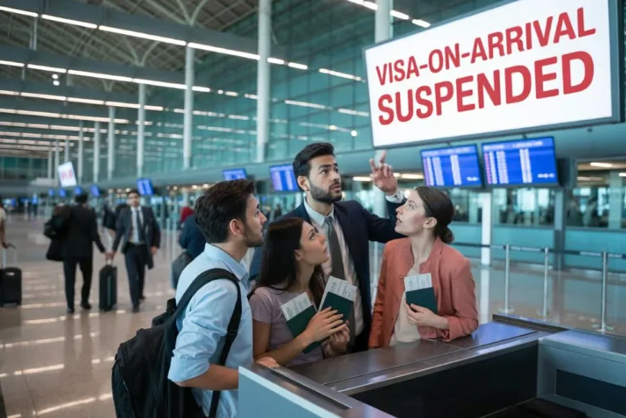 Qatar suspends Pakistan visa on arrival as a result of Gulf tensions.